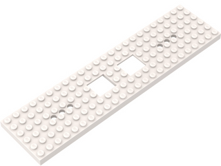Train Base 6 x 24 with 2 Square Cutouts and 3 Round Holes Each End, Part# 92340 Part LEGO® White  