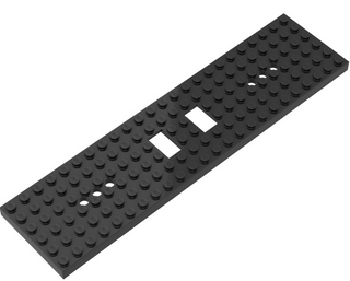 LEGO® Train Base 6 x 24 with Rectangle Cutouts and 3 Round Holes Each End, Part# 6584a Part LEGO® Black  