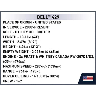 Bell 429 Air Ambulance Helicopter: COBI Set #26629 Building Kit Cobi Toys