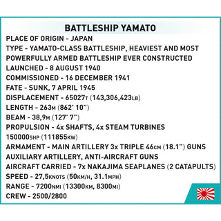 Battleship Yamato: WWII COBI Set #4833 Building Kit Cobi Toys