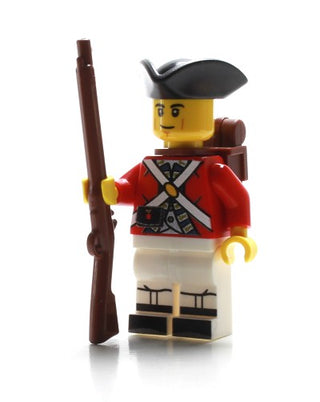 British Revolutionary War Redcoat Soldier Custom Minifigure, BB32