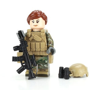 Season 1 Collectible Female Army Combat Soldier Custom Minifigure, BB33