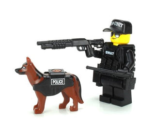 SWAT Police Officer K9 Unit Custom Minifigure, bb34