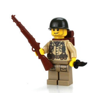 WWII Single U.S. Army Soldier M1 Garand Rifle Minifigure, BB57