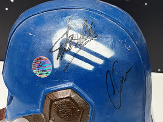Prototype Captain America Helmet, Signed By Stan Lee and Chris Evans Movie Prop Atlanta Brick Co   