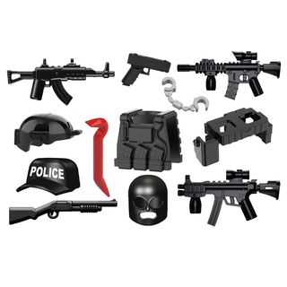 Cops & Robbers Tactical Gear Pack Custom Minifigure Toy Accessories Custom Weapon Battle Brick