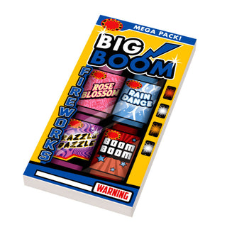 Big Boom! Variety Pack for Minifig Fireworks (2x4 Tile), 4th of July made using LEGO parts Custom Parts B3 Customs