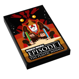 Brick Wars: The Plastic Menace (EP. 1) Movie Tile Cover (2x3 Tile) made using LEGO part - B3 Customs Custom Parts B3 Customs