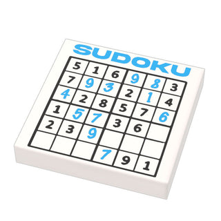 Sudoku Custom Printed 2x2 Tile made using LEGO part Custom Parts B3 Customs