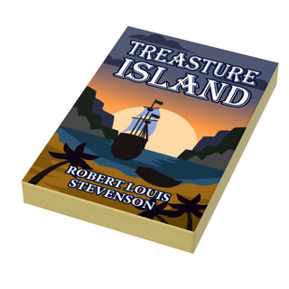 Treasure Island Book Tile (2x3) made using LEGO part Custom Parts B3 Customs