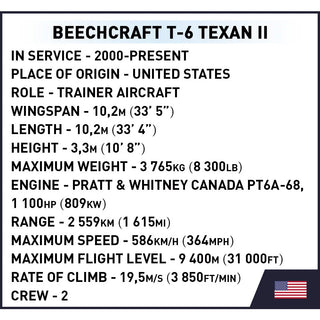 Beechcraft T-6 Texan II Turboprop Red/White Plane: COBI Set #26625 Building Kit Cobi Toys