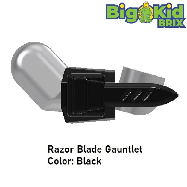 MANDALORIAN RAZOR BLADE GAUNTLET Custom for Lego Minifigure Custom, Accessory BigKidBrix Black  