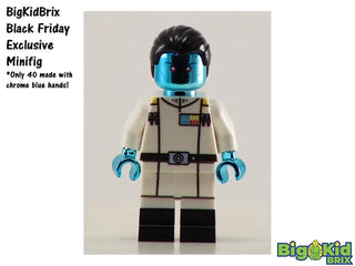 ADMIRAL THRAWN CHROME BLUE Star Wars Custom Printed Lego Minifigure Custom minifigure BigKidBrix   