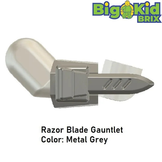 MANDALORIAN RAZOR BLADE GAUNTLET Custom for Lego Minifigure Custom, Accessory BigKidBrix Grey  