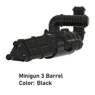 MINIGUN 3 BARREL Custom for Lego Minifigure Custom, Accessory BigKidBrix Black  