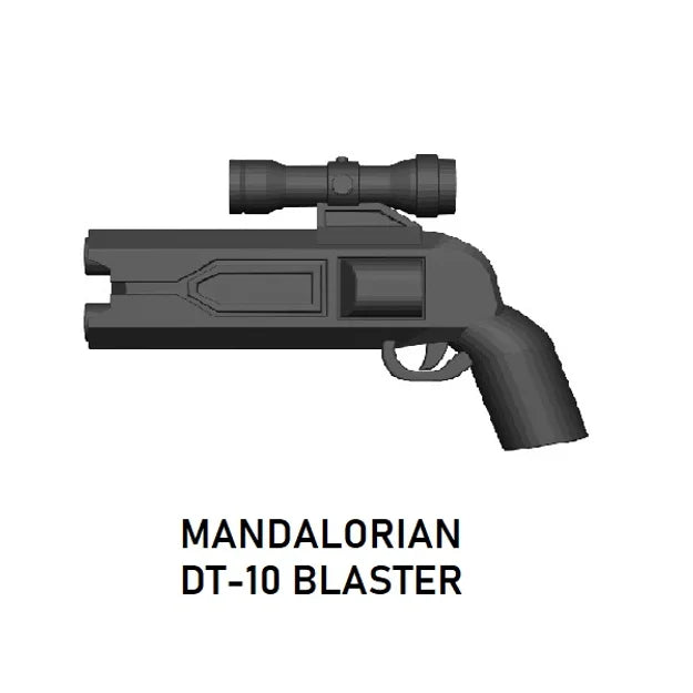 DT-10 Mandalorian Blaster for Lego Star Wars Minifigures Custom, Accessory BigKidBrix Black  