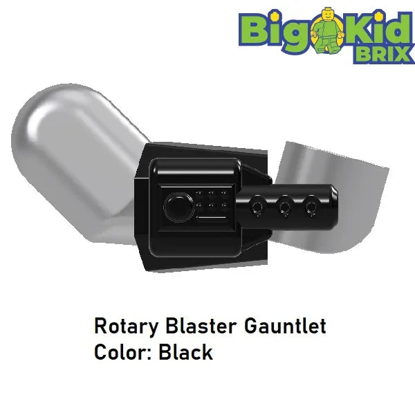 MANDALORIAN SINGLE ROTARY BLASTER Gauntlet Custom for Lego Minifigure Custom, Accessory BigKidBrix Black  