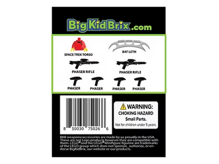 Space Trek Black Weapon Pack Custom, Accessory BigKidBrix