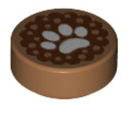 Cookies and Pastries - 9813pb014 Part LEGO® Cookie with Paw Print Pattern  