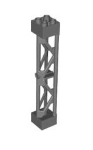 Support 2x2x10 Girder Triangular Vertical Type 3, Part# 58827 Part LEGO® Dark Bluish Gray  