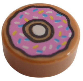 Cookies and Pastries - 9813pb014 Part LEGO® Donut Dark Pink Frosting  