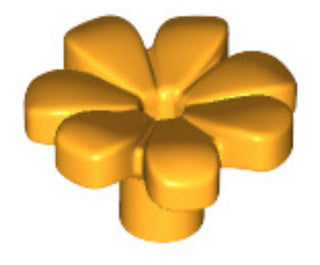 Plant Flower w/ Small Pin Hole, Part# 32606 Part LEGO® Bright Light Orange  