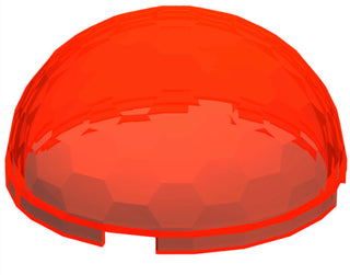 Space Cylinder Hemisphere 4x4 Multifaceted, Part# 30208 Part LEGO® Trans-Neon Orange  