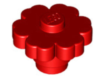 Plant Brick Round Flower Solid Stud, Part# 98262 Part LEGO® Red  
