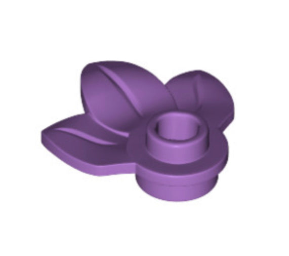 Plant Plate w/ 3 Leaves, Part# 32607 Part LEGO® Medium Lavender  