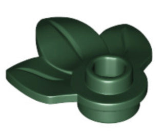 Plant Plate w/ 3 Leaves, Part# 32607 Part LEGO® Dark Green  