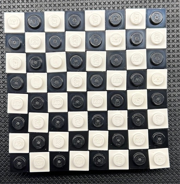 BrickMini Custom Kit - Chess Color Set Building Kit Brickmini Chess Board, black & white  