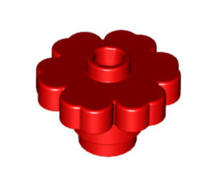 Plant Brick Rounded Flower Open Stud, Part# 4728 Part LEGO® Red  