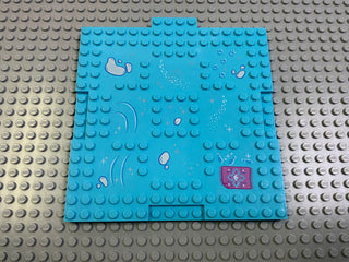 16x16x2/3 Brick Modified Plate (15623pb005) Part LEGO® Medium Azure  