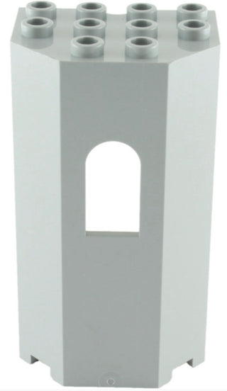 Panel 3x4x6 Turret Wall with Window, Part #30246 Part LEGO® Light Bluish Gray  