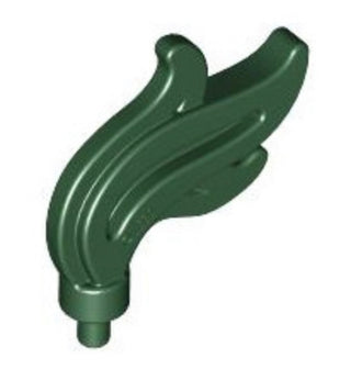 Flame Small Minifigure Plume Feather, Part# 64647 Part LEGO® Dark Green