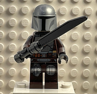 Din Djarin - Silver Beskar Armor, sw1258 (with Detailed Helmet, Printed Face, Jetpack) Minifigure LEGO® With Darksaber  
