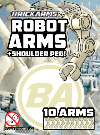 BRICKARMS Robot Arms with Shoulder Peg Pack Accessories Brickarms Tan  