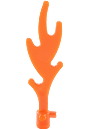 Flame Wave Rounded Straight Small with Bar End and Small Pins, Part# 6126  LEGO® Trans-Neon Orange  