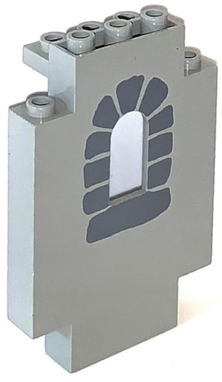 Panel 2x5x6 Wall with Window, Part #4444 Part LEGO® Light Gray with Window Stone Pattern  