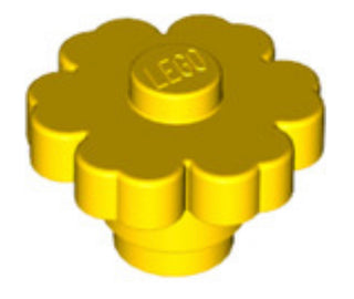Plant Brick Round Flower Solid Stud, Part# 98262 Part LEGO® Yellow  