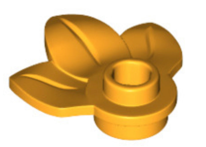 Plant Plate w/ 3 Leaves, Part# 32607 Part LEGO® Orange  