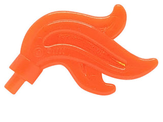 Flame Small Minifigure Plume Feather, Part# 64647 Part LEGO® Trans-Neon Orange