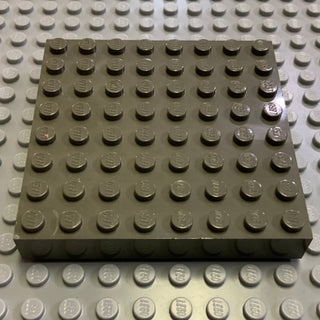 Pack of 4 - 8x8 Brick Plate (4201) Part LEGO® Dark Gray  