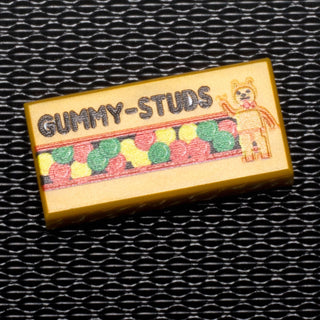 Gummy Studs - B3 Customs® Printed 1x2 Tile Custom Parts B3 Customs
