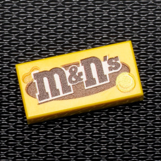M&N's (Peanut) - B3 Customs® Printed 1x2 Tile made using LEGO part Custom Parts B3 Customs