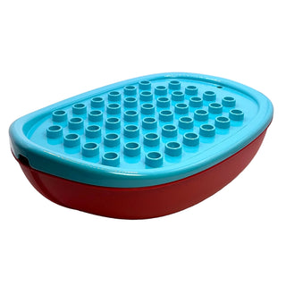 Duplo Boat Hull Unitary 7 x 12 with Medium Azure Top (15576 + 15575), Part# 15576c01
