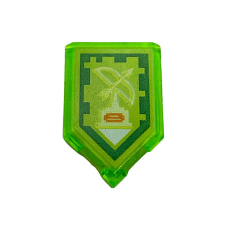Tile, Modified 2 x 3 Pentagonal with Nexo Power Shield Pattern - Bowmaster, Part# 22385pb073