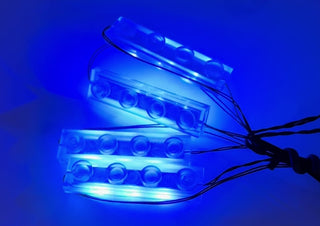 Daisy-Chained 1x4 LED Light Up Plates, DIY System, Reconnectable, LB1x4C4-LA Custom Parts United Brick Co®