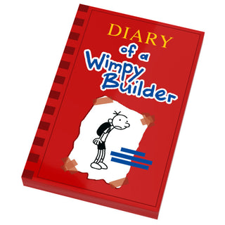 Diary of a Wimpy Builder Book (2x3 Tile) made using LEGO part - B3 Customs Custom Parts B3 Customs