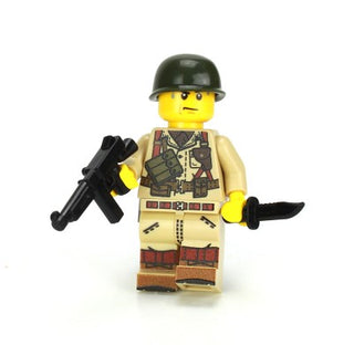 WW2 Single U.S. Army Soldier Thompson SMG Minifigure, BB99 Minifigure LEGO®